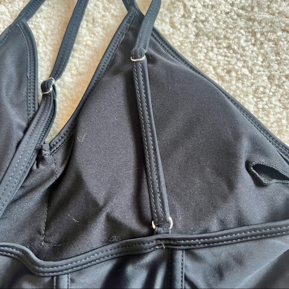 CUPSHE Black V-Neck High Cut Cheeky One Piece Bathing Suit—SZ. Small - Picture 7 of 11